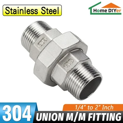 Stainless Steel Union Conical Male/Male Pipe Fitting 1/4" - 2" Rated 150LB - Image 1 of 4