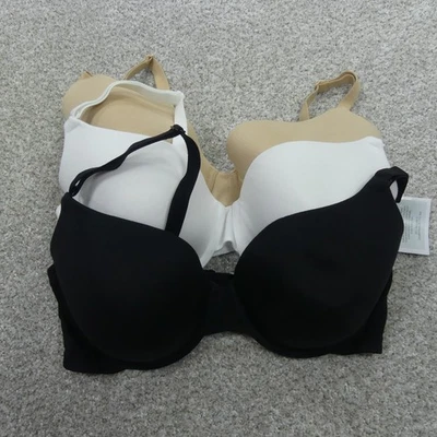 Juego de 3 sujetadores Fruit Of The Loom para mujer 40C negro blanco beige con aros FT797PK Foto 1 de 4