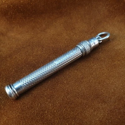 A W Faber ancien porte crayon de chatelaine en métal argenté XIXe - Photo 1/4