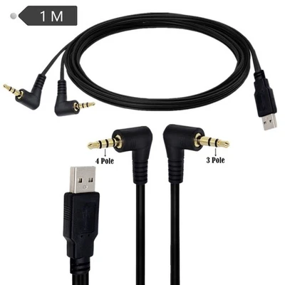 2 in 1 3.5mm Male AUX Audio Car Stereo Jack Cables to USB 2.0 Male Charge Cable - Imagen 1 de 4