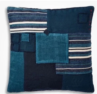 Funda de almohada decorativa Ralph Lauren mezcla de lino retazos Foto 1 de 4