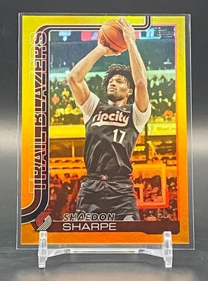 2025-26 Topps Shaedon Sharpe Gold Rainbow #/50 Portland Trail Blazers #127 - Image 1 of 3