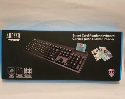 ADESSO Card Reader Keyboard Model (AKB-630SB-TAA) - Image 1 of 4