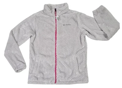 COLUMBIA Girls XL 18-20 Pearly Gray FIRESIDE SHERPA FLEECE JACKET Zip Up MINT! - Image 1 of 2