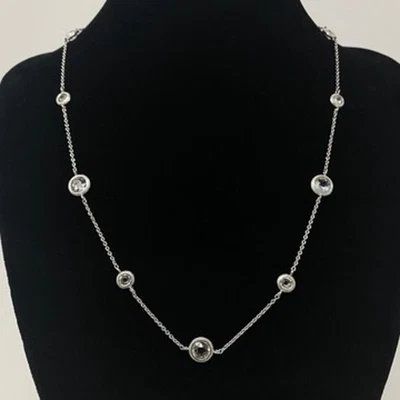 Collar estación circonita cúbica redonda NADRI firmado plata rodio 17" más extensión de 2" Foto 1 de 4