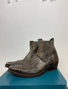 Sancho Crocodile Ankle Cowboy Boots Size 44 - Picture 1 of 16