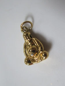 🌷 Colgante con dije dorado Joan Rivers * BUDDHA con gema - Imagen 1 de 3