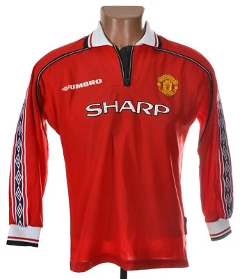 CAMISETA DE FUTBOL LOCAL MANCHESTER UNITED 1998/2000 UMBRO TALLA L NIÑOS LARGA Foto 1 de 4