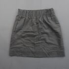 J. Crew Wool Blend Mini Skirt Womens 2 Gray Pull On Lined Pockets 16.5" Length