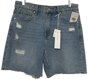 Pantaloncini donna Sanctuary taglia 29 blu jeans denim taglio distrutto 89€ nuovi con etichette - Foto 1 di 4