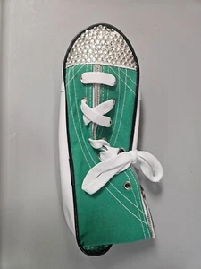 Fu!n Novelty Tennis Shie Zippered Green Rhinestoned pencil holder - Picture 1 of 7