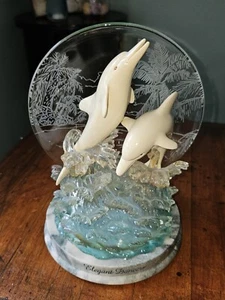 Delphin ""Elegant Dancers"" Illumina Bradford Exchange 2001 Treasure The Sea 1 ° - Foto 1 di 16
