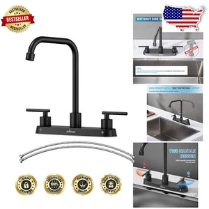 High Right Angle Spout Kitchen Faucet - Fingerprint Resistant & Lead-Free - Picture 1 of 11