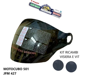 VISIERA E VITI PER CASCO JET MOTO SCOOTER MOTOCUBO 501 E JFM 427 RICAMBI ORIGINA