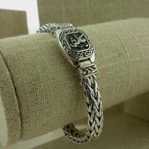 Brazalete tejido rampante de león escocés de plata de ley de Keith Jack cierre celta - Imagen 1 de 6