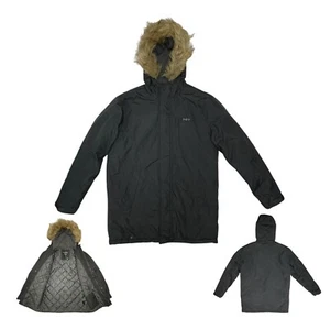 Vintage 90s HAWKE & CO Mens S Hooded Parka Mid Length Winter Coat Jacket Unisex - Picture 1 of 15