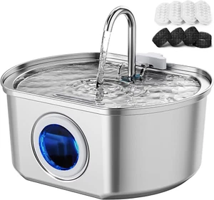 Cat Water Fountain Stainless Steel: 108Oz/3.2L Cat Fountain for Drinking- Pet Wa - Picture 1 of 8