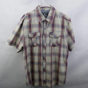 Company 81 Men's Short Sleeve Snap button-front Plaid Casual Shirt Size XXL - Picture 1 of 7