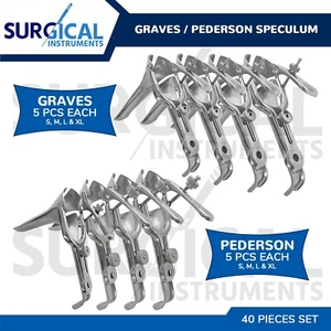 40 Pcs Graves / Pederson Vaginal Speculum OB/GYN Surgical Instruments German Gr - Picture 1 of 10