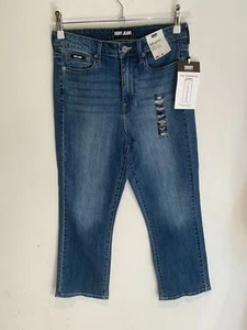 DKNY Halsey Mid Rise Kick Flare Jeans US6 UK 10 NEW Stretch Denim BNWT ankle - Picture 1 of 10