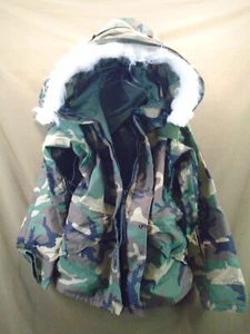 US Military Army GoreTex Cold Wet Weather Parka Fur Hood Ruff Small New 1992 213 - Picture 1 of 11