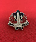 Vintage US Military DUI Pin 18th Field Artillery Brigade SWEAT SAVES BLOOD