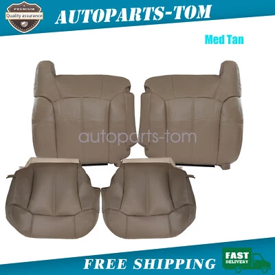 Cubierta de asiento de cuero para GMC Sierra 1500 2500 3500 HD 1999-2002 ambos lados tostado mediano Foto 1 de 4