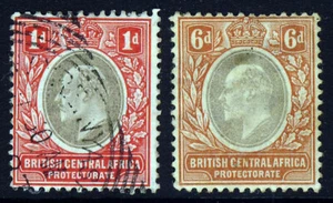 BRITÁNICA CENTRAL AFRICA KE VII 1907 Corona Mult Wmk Grupo CA SG 68 y 71 como nueva/en muy buen estado - Imagen 1 de 2
