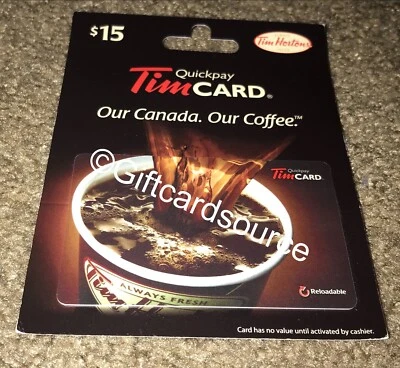 2015 TIM HORTONS COFFEE CUP GIFT CARD HANGER NO VALUE #6110 FD46733 CANADA NEW - Image 1 of 2