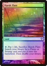 Marsh Flats FOIL Zendikar HEAVILY PLD Land Rare MAGIC GATHERING CARD ABUGames