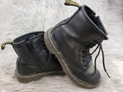 Botines DR. MARTENS Delaney de cuero negro para niños talla US 13 EUR 31 Foto 1 de 4