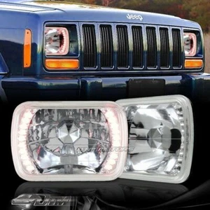 Faros transparentes de 7""x6"" H6014 H6052 H6054 haz sellado rojo LED cromo carcasa - Imagen 1 de 6