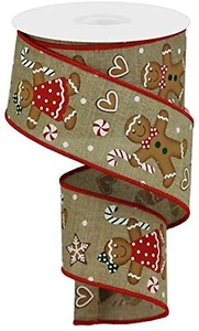 Gingerbread Wired Edge Ribbon - 10 Yards (Light Beige, 2.5 Inch) - Picture 1 of 1