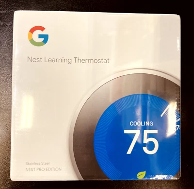 Google Nest Learning Thermostat Pro Edition Stainless Steel - (Brand New Sealed) - Image 1 of 4