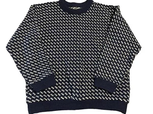 LL Bean Vintage blau Norweger Fair Isle Fischer Wollpullover MEDIUM Norwegen LESEN - Bild 1 von 10