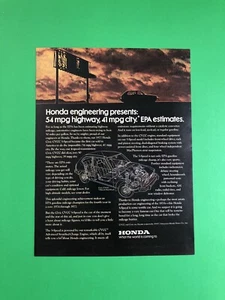 1977 HONDA CIVIC VINTAGE ORIGINAL PRINT AD ADVERTISEMENT PRINTED - Picture 1 of 1