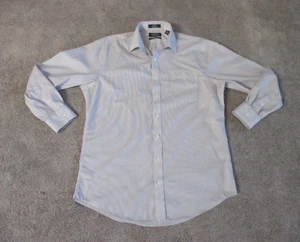 Nordstrom Men's Shop Long Sleeve Shirt Gray/White Striped Traditional Fit 16/34 - Picture 1 of 10