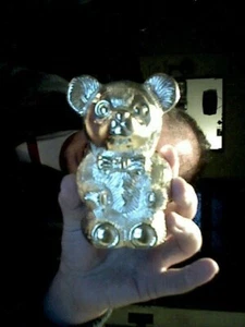 SILVER PLATED TEDDY BEAR MONEYBOX BIRTHDAY CHRISTMAS SAVING KIDS - Picture 1 of 3