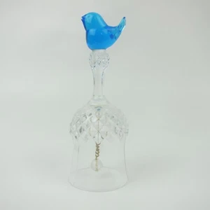 Titan Art Glass 24% Plomo Cristal Campana Azul Pájaro Top 5" Alto Hecho en EE. UU. 1960s - Imagen 1 de 12