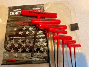 Vintage Sears Craftsman USA NOS 7pc Cushion Grip T-handle Hex Key Set Sae 946297 - Picture 1 of 4