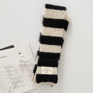 Multicolor Knitted Scarf Striped Long Scarves Imitation Cashmere Neckerchief DIY - Picture 1 of 24