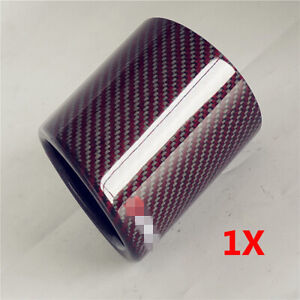 3.5in Car Red Carbon Fiber Exhaust Muffler Tip Stainless Steel Fit for Most Cars
