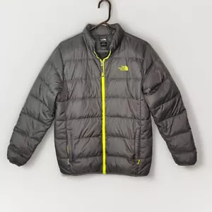 The North Face Jacket Boys XL Black & Yellow 550 Down Full Zip Embroidered - Picture 1 of 10