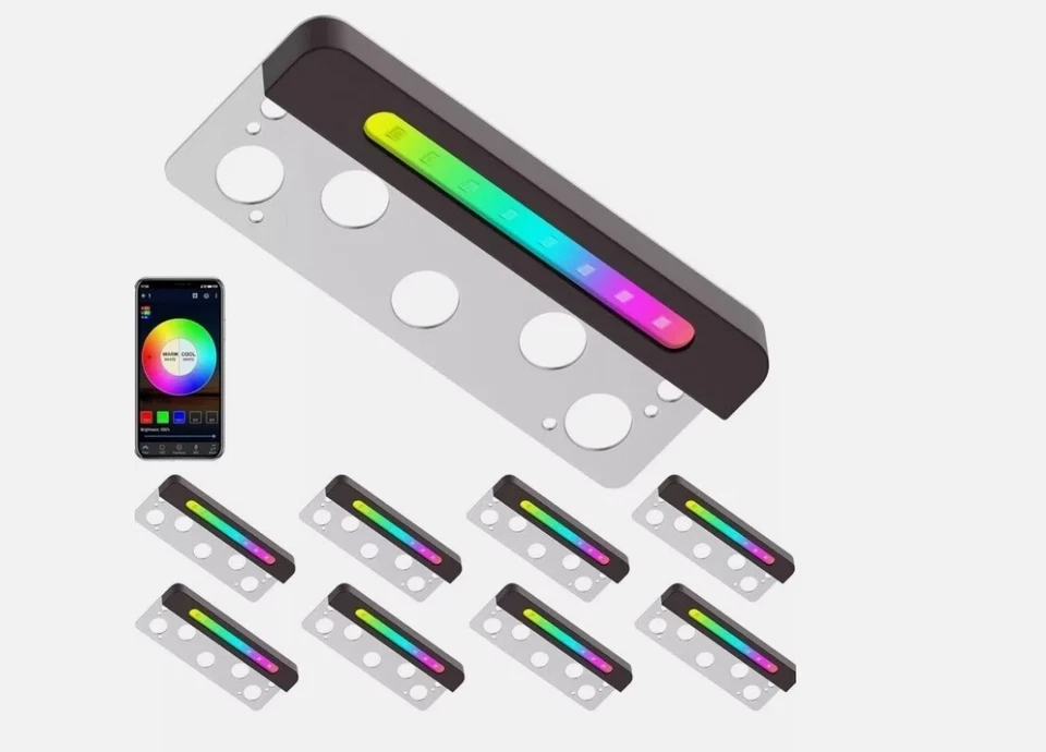 Naotea 8-Pack 4-Inch Hardscape Lighting – RGBW LED Outdoor Pathway Lights - Image 1 of 4