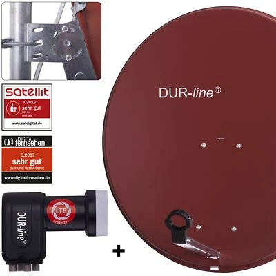 DUR-line 4-Teilnehmer Sat-Anlage | DUR-line MDA 80 Rot + Quad LNB Komplettset - Bild 1 von 3