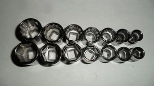 NEW CRAFTSMAN 14 PIECE 3/8” DRIVE Shallow 6 & 12-POINT SAE SOCKETS  USA - Imagen 1 de 13