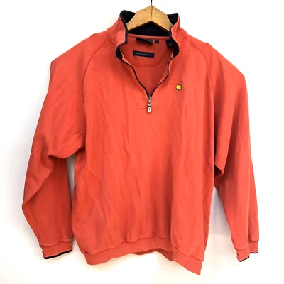 Pulôver masculino Bobby Jones Players golfe 1/4 zíper grande laranja algodão pima - Imagem 1 de 4