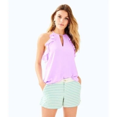 Шорты Lilly Pulitzer Callahan для вечеринок сине-белые горизонтальная полоса металлик 8 - Изображение 1 из 4