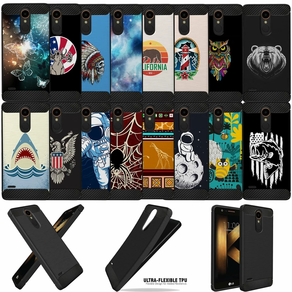 For [LG Stylo 4 / Q Stylus] Armor Cover Carbon Fiber Texture Flex Case - Image 1 of 1