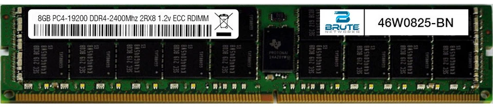 46W0825 - IBM Compatible 8GB PC4-19200 DDR4-2400Mhz 2RX8 1.2v ECC RDIMM - Image 1 of 3